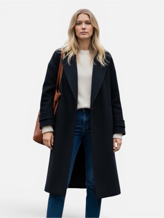 Joseph Jackets & Blazers - JOSEPH Black Wool Cashmere Coat Minimalist Long Coat Size 0 XS